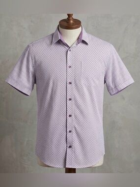 Men Short Sleeve Button Up Nick Graham Everywhere Stretch Modern Fit Shirt XXL